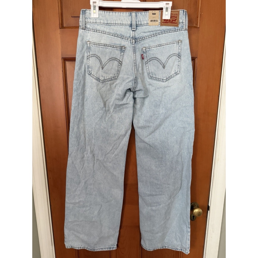 Women's Levi's Superlow Loose Straight Leg Jeans Light Blue Wash 28 X 32 NWT - Picture 9 of 13